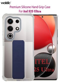 Waldic Itel S25 Ultra Case | Designed for Itel S25 Ultra | Slim TPU Airbag Bumper Shock Absorption Rubber Soft Silicone Case Cover Fit for Itel S25 Ultra | Dark Blue  - Image 1