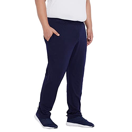 Bigbanana Men's Plus Size Regular Fit Trackpants (Berlin-Navy,4XL) - Image 4
