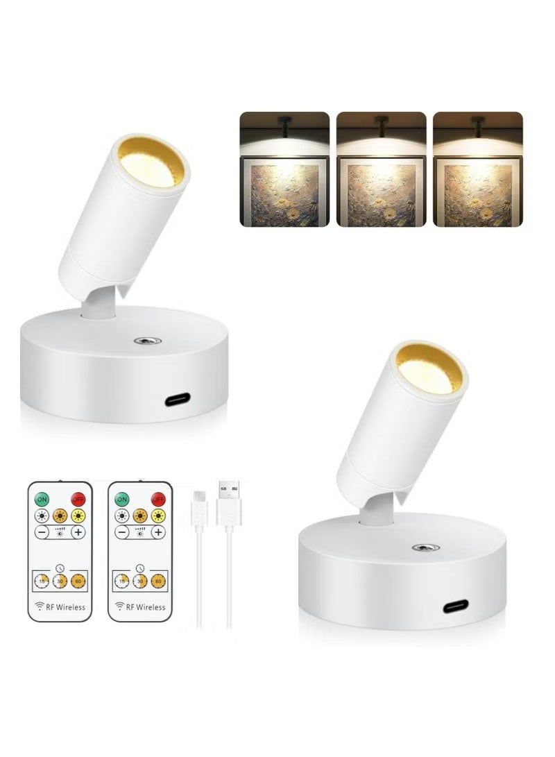 Wireless Spot lights Indoor Rechargeable Uplighting Indoor with Timer＆Dimmable 3CCT Tree Lights Indoor Battery Operated LED Spotlight Accent Up lights Indoor for Plant Artwork Plant - white - Image 1