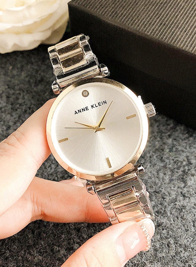 Anne Klein Women's Tonneau Simplicity Fashion Watch with Stainless Steel Strap