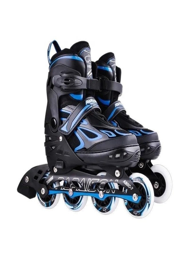 PapaBear Papa Bear Adjustable Inline Skates Skating Shoes for Boys Kids Girls Adjustable Roller Blades Small Size Age 4-7 Years PU Strong 4 Wheels Aluminium - Image 1