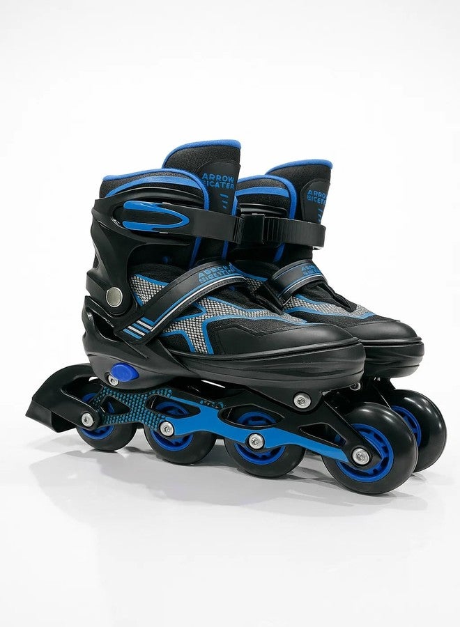 PapaBear Papa Bear Adjustable Inline Skates Skating Shoes for Boys Kids Girls Adjustable Roller Blades Small Size Age 4-7 Years PU Strong 4 Wheels Aluminium - Image 2
