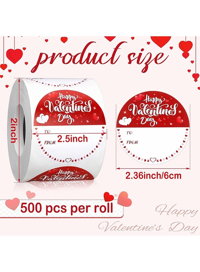 500 قطعة من ملصقات بطاقات عيد الحب، ملصقات ملصقات ملصقات هدايا على شكل قلب الحب، للأظرف وصناديق الغلق والبطاقات وحقائب تغليف هدايا الزفاف وزينة عيد الميلاد - Image 2