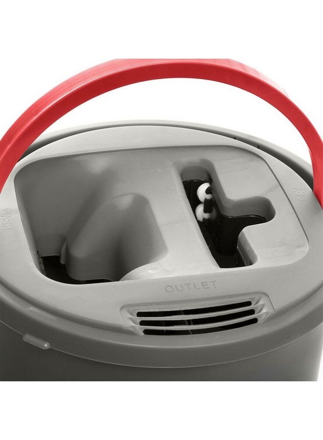 Five Simply Smart Lena Mechanical Wringer Bucket with Mop Grey and Red 7 L 157344 - Image 5