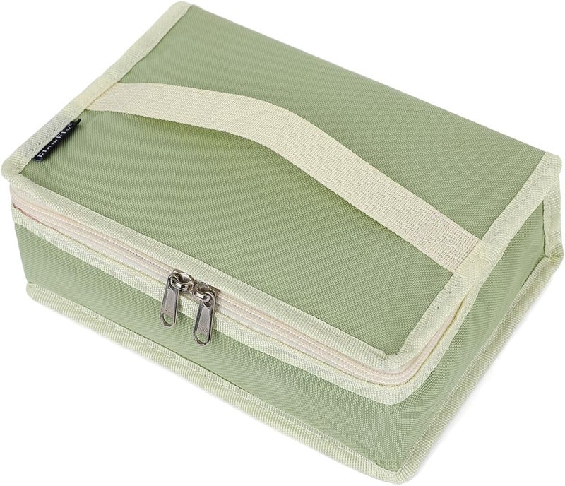 FlowFly Small Insulated Lunch box Portable Soft Bag Mini Cooler Thermal Meal Tote Kit with Handle for Work & School, Light Matcha - Image 1
