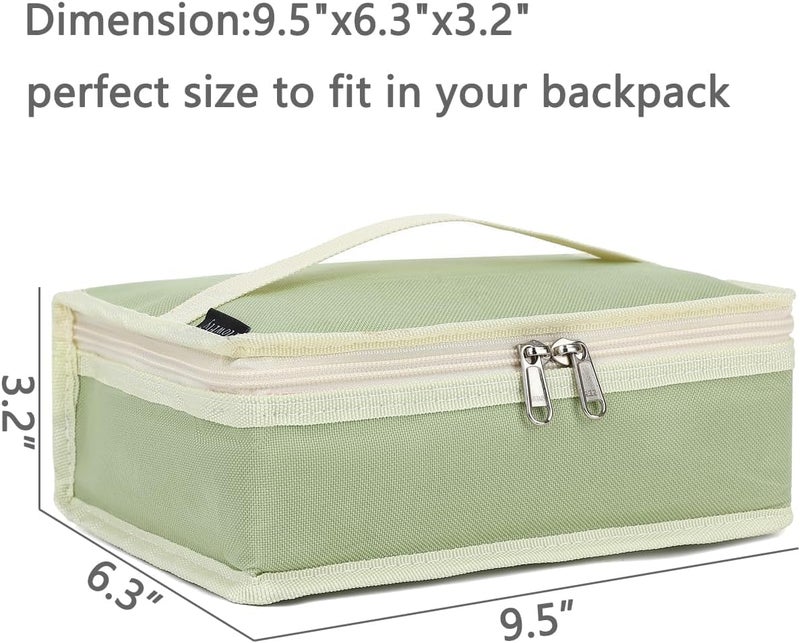 FlowFly Small Insulated Lunch box Portable Soft Bag Mini Cooler Thermal Meal Tote Kit with Handle for Work & School, Light Matcha - Image 4