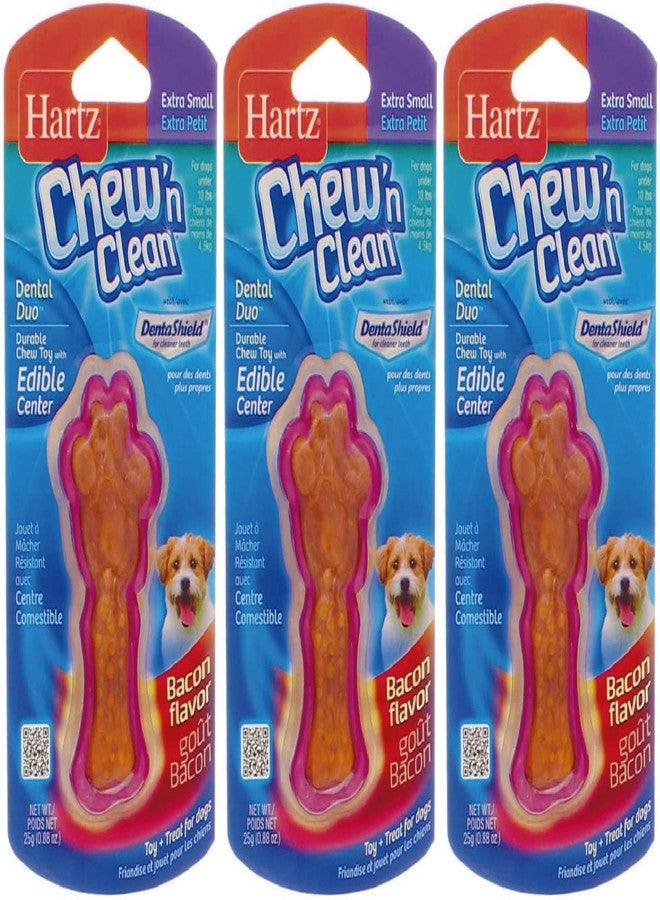 Hartz Tiny Dog Dental Duo Dog Toy Edible Chew Combo [Set of 3] - Image 1
