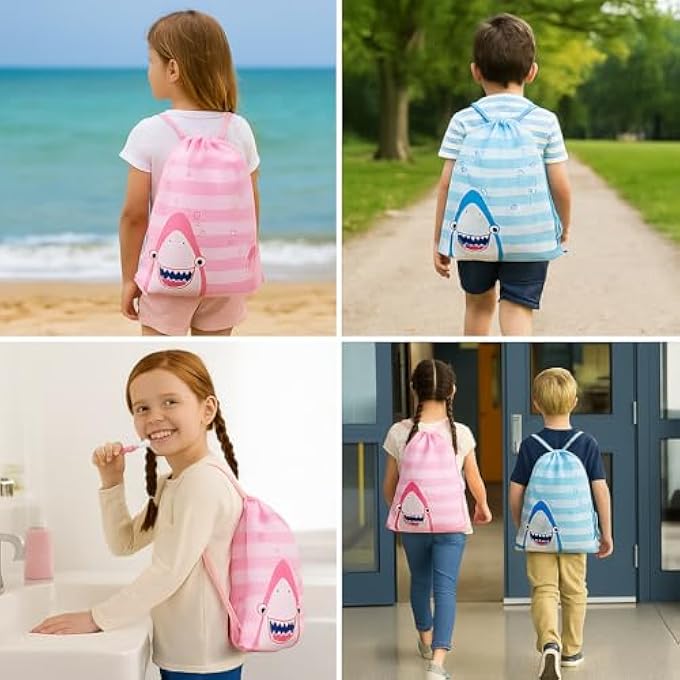 rayihni 2 Pcs Waterproof Drawstring Bags Sports Riding Backpack Suitable for Adults and Kids Holiday Swimming Beach - Image 2