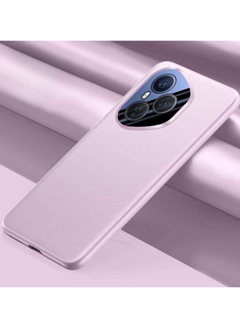 Case Compatible Honor 400 Pro 5G, Plain Leather Case Full Cover Lens Camera Protection Soft Edge Anti-bump Fingerprint Shockproof Case