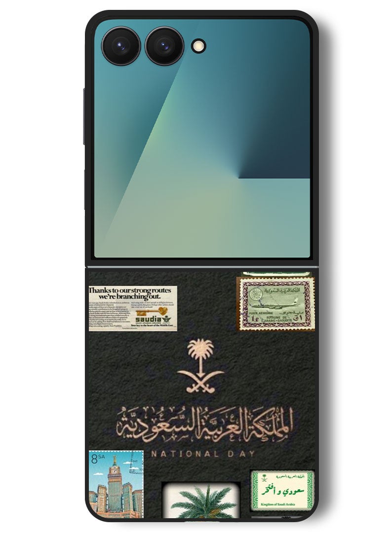 Theodor Case Compatible with Samsung Galaxy Z Flip 7 - 6.9 Inch Protection Shockproof Bumper Cover KSA national day - Image 1