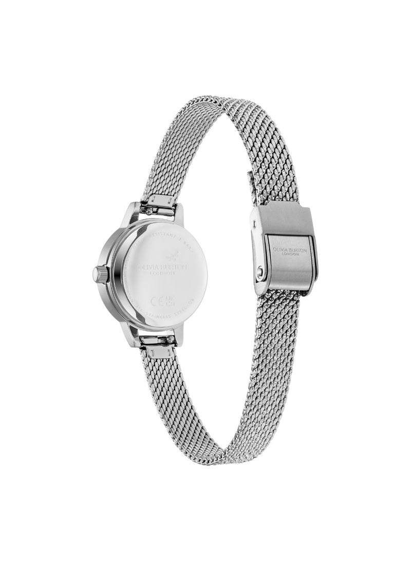 OLIVIA BURTON ساعة أوليفيا بورتون الدائرية التناظرية للنساء بعلبة من أم اللؤلؤ الأبيض - 24000120 - Image 4