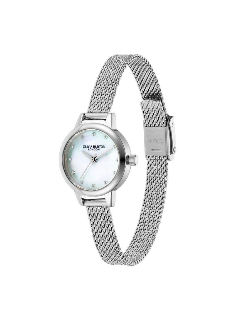 OLIVIA BURTON ساعة أوليفيا بورتون الدائرية التناظرية للنساء بعلبة من أم اللؤلؤ الأبيض - 24000120 - Image 2