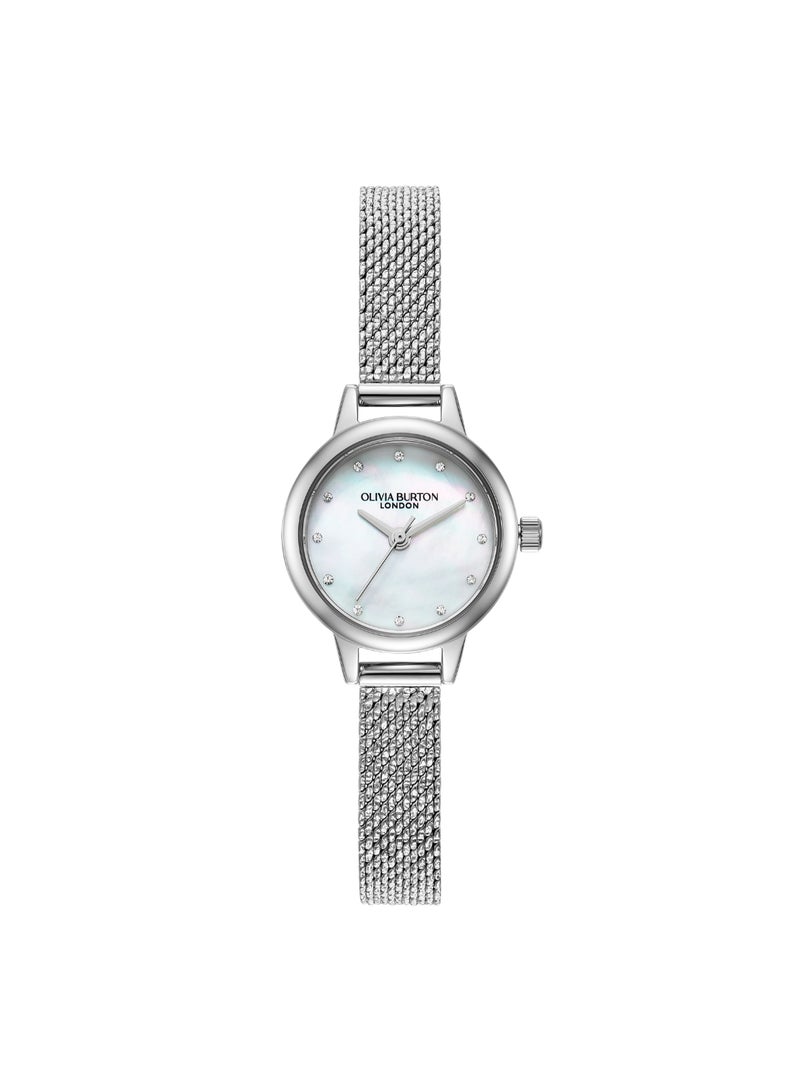 OLIVIA BURTON ساعة أوليفيا بورتون الدائرية التناظرية للنساء بعلبة من أم اللؤلؤ الأبيض - 24000120 - Image 1