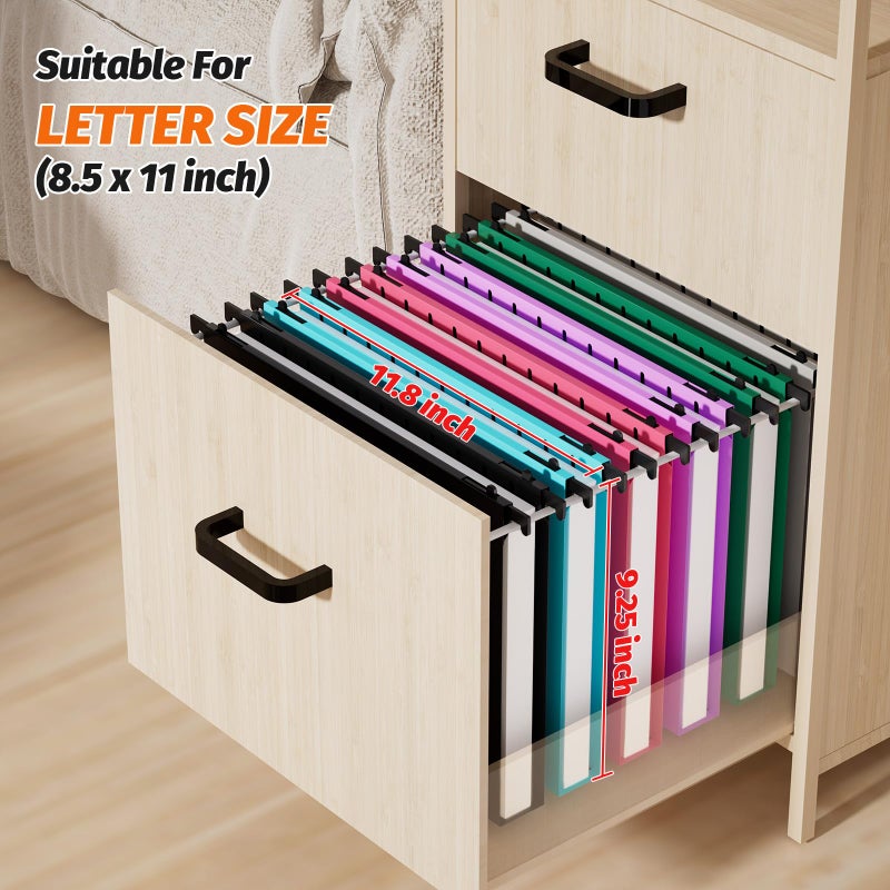 SHUTEX Extra Capacity Plastic Hanging File Folders,12 Pack Reinforced Hang Folder,Heavy Duty 1 Inch Expansion,Filing Cabinet Folders Letter Size for Bulk Files/Medical Charts (No Sealed, Assorted Colors) - Image 3