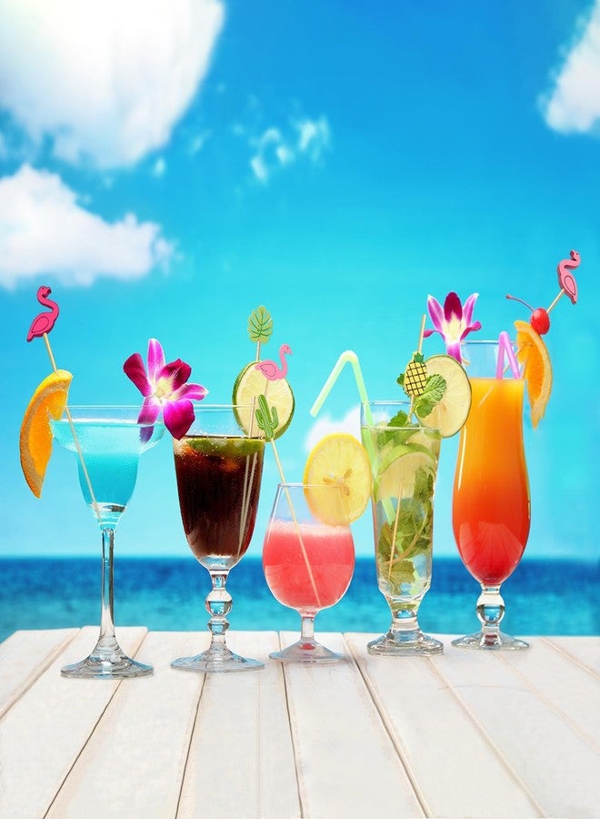 PAKCHOICE Drink Umbrellas, 180PCS Cocktail Drink Accessories Includes Umbrella Straws, Umbrella Toothpicks, Decoration Picks for Aloha Tropical Hawaiian Luau Party - Image 4