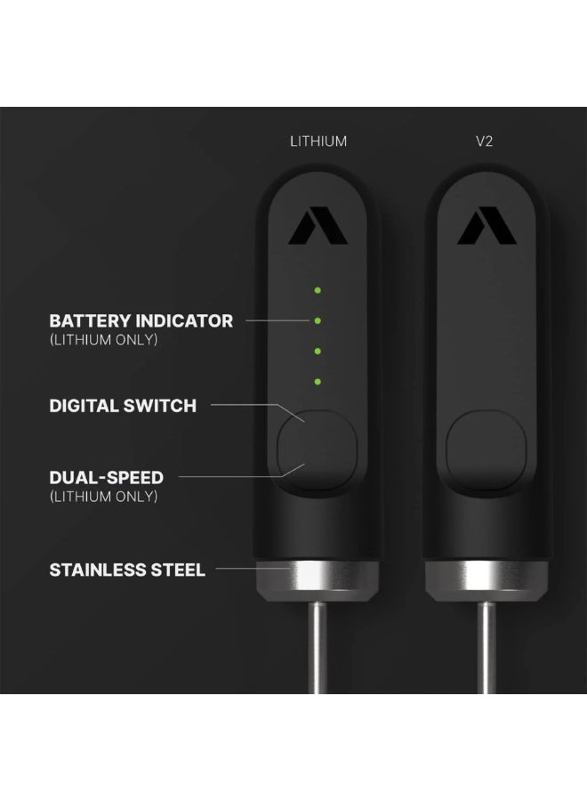 صبمينيمال جهاز NanoFoamer Lithium القابل لإعادة الشحن لرغوة الحليب، أسود، جهاز محمول عبر USB-C لتحضير الميكروفوم لفن اللاتيه والكابتشينو والقهوة - Image 4