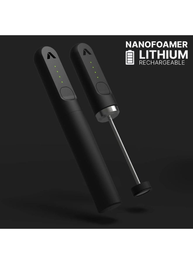 صبمينيمال جهاز NanoFoamer Lithium القابل لإعادة الشحن لرغوة الحليب، أسود، جهاز محمول عبر USB-C لتحضير الميكروفوم لفن اللاتيه والكابتشينو والقهوة - Image 5