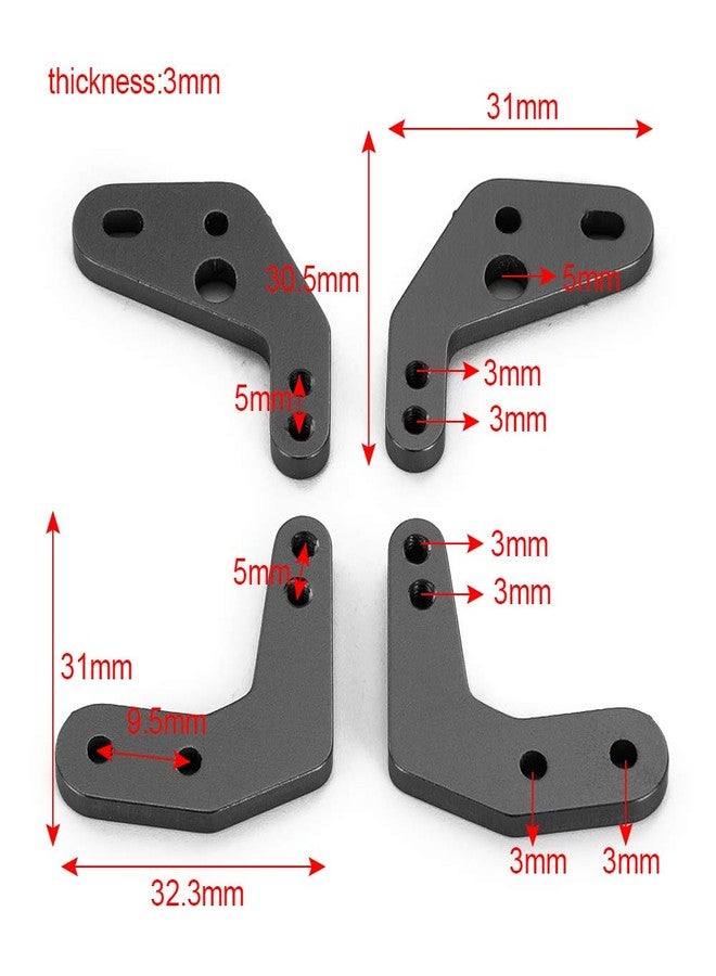 MORFUM 4PCS CNC Metal RC Car Shock Absorber Mount Aluminium Alloy Height Angle Stand Tower for Axial SCX10 90046 RC Crawler Car Upgrade Replacement Parts (Black) - Image 2
