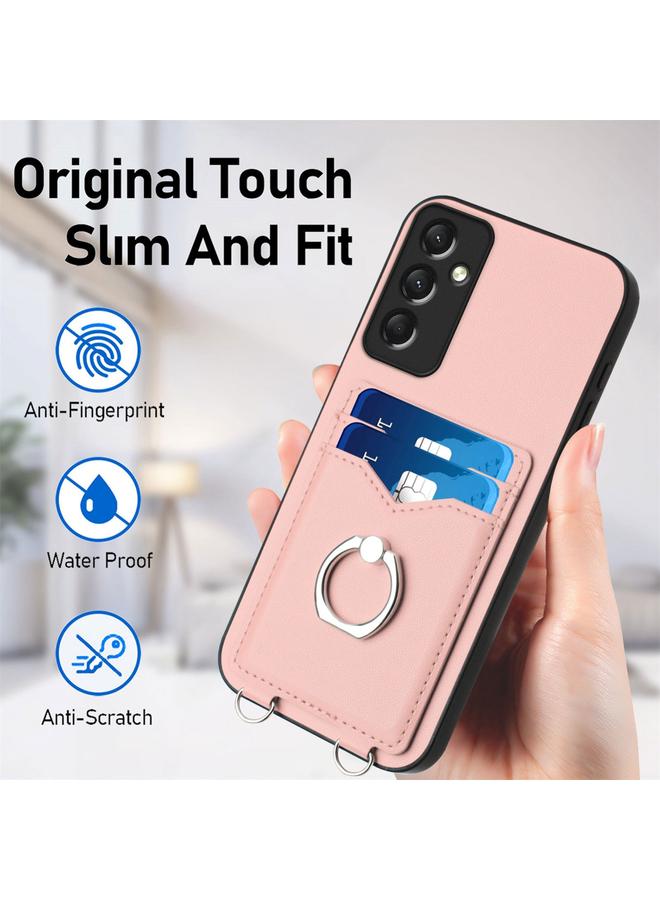 اس-توب جراب لهاتف Samsung Galaxy A24 4G R20 مع حامل بطاقات على شكل حلقة - Image 5