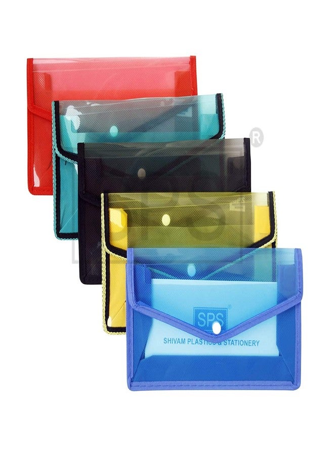 ANG Plastic Flexi Button Bag | Cheque Book Holder | Document Holder | Passbook Holder Cheque Pouch (Pack of 5) - Image 1