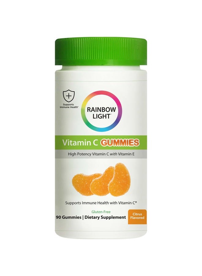 Rainbow Light Gummy Vitamin C Slices, Natural Vitamin E, Tangy Orange, 90 Gummies (Package May Vary) - Image 1