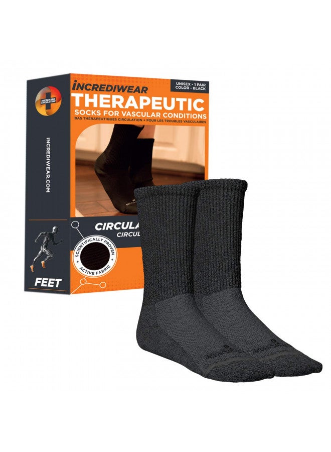 INCREDIWEAR Incrediwear Circulation Socks Womens and Mens Crew Socks (Black, X-Large) - Image 1