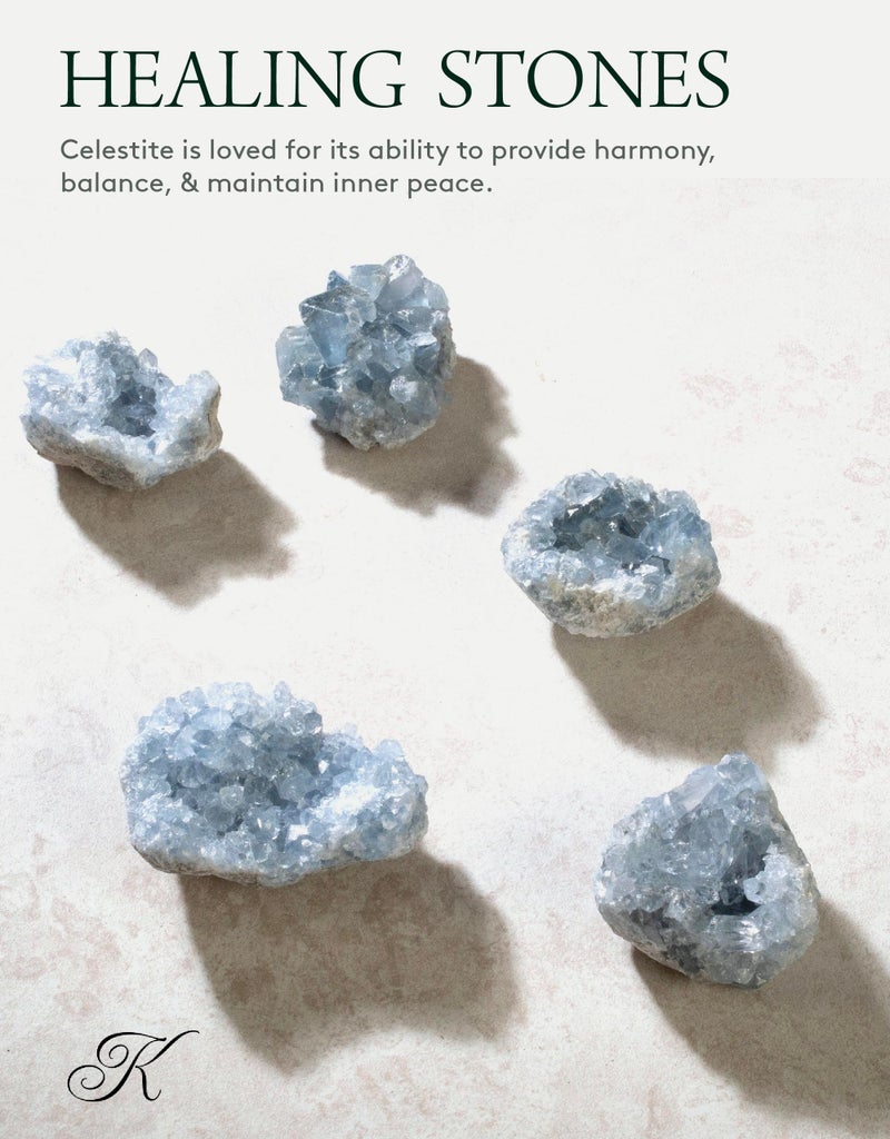 KALIFANO Raw AAA+ Celestite Crystal Cluster Geode - High Energy Natural Celestine Stone - Reiki Wicca Celestita Rock with Healing and Calming Effects (Family Owned and Operated) - Image 2