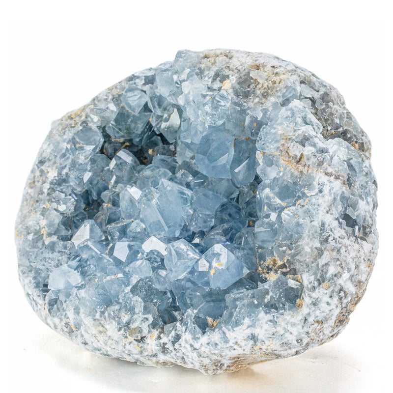KALIFANO Raw AAA+ Celestite Crystal Cluster Geode - High Energy Natural Celestine Stone - Reiki Wicca Celestita Rock with Healing and Calming Effects (Family Owned and Operated) - Image 1