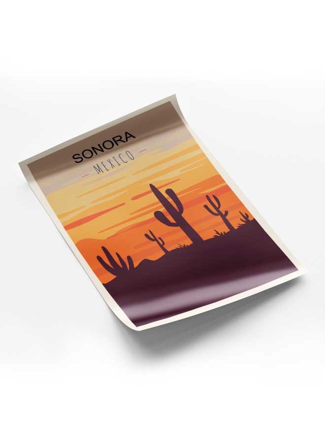 LOWHA Poster Painting Art With Four Separate Pieces Of Double-Sided Stickers Sonora Mexico For Home Bedroom Living Room And Office Decor  - Image 1