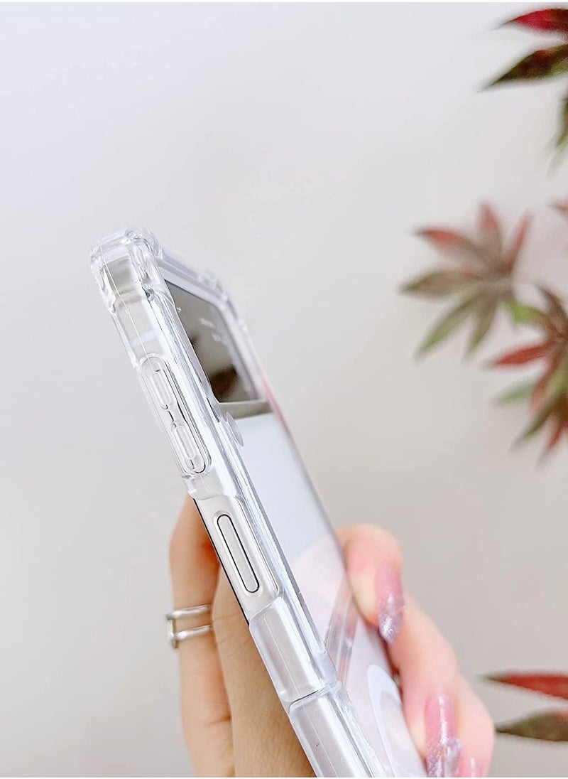 Samsung Galaxy Z Flip 4 Magsafe Clear Case, With Magnetic and Support Wireless Charger, Transparent Shockproof and Drop-Proof Hard PC Phone Cover for Galaxy Z Flip 4 - Image 4