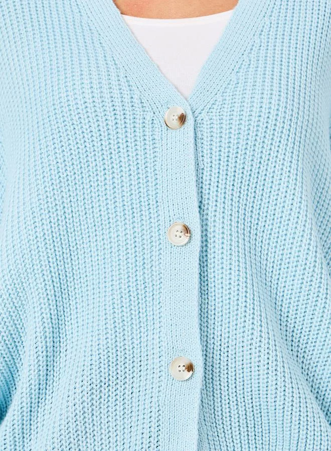 Styli Boxy Fit Chunky Knit Button Down Cardigan