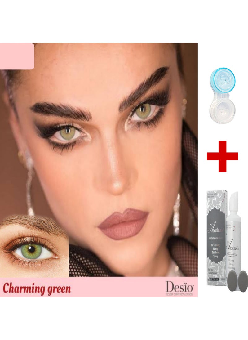 ديسيو عدسات لاصقة + محلول متعدد الاستخدام + حافظة للعدسات ،عدسات ملونة اصلية من 3 شهور إلي 6 شهور إستخدام من ديسيو  - Image 1