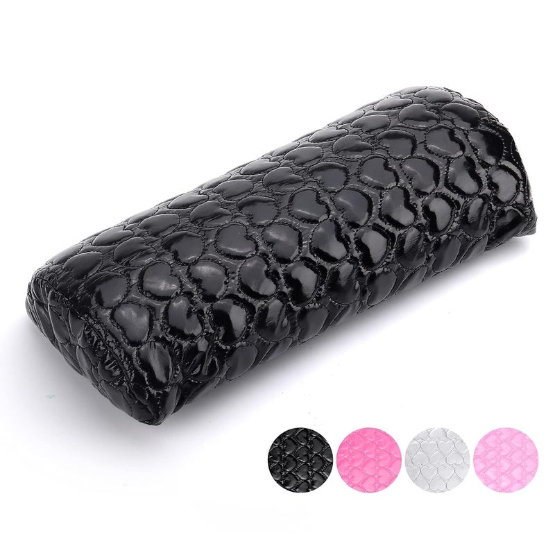 Nail Pillow Hand Rest for Nails Washable PU Leather Nail Armrest Detachable Manicure Hand Pillow Cushion Nail Art Accessories Tool for Nails Tech Black