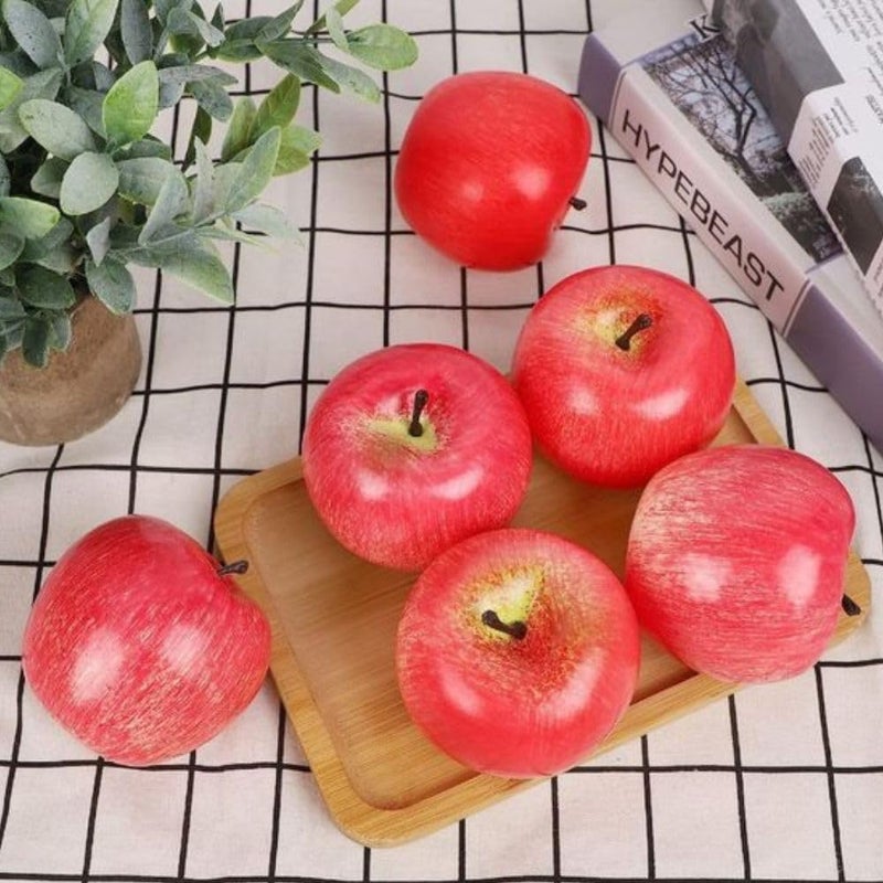 SINGAA فاكهة صناعية للمنزل، السيارة، محل الفواكه، ديكور التصوير ومواد تعليم الأطفال∣ تفاح∣ برتقال∣ عنب∣ رمان∣ مانجو∣ موز (عبوة من 5) (تفاح) - Image 4