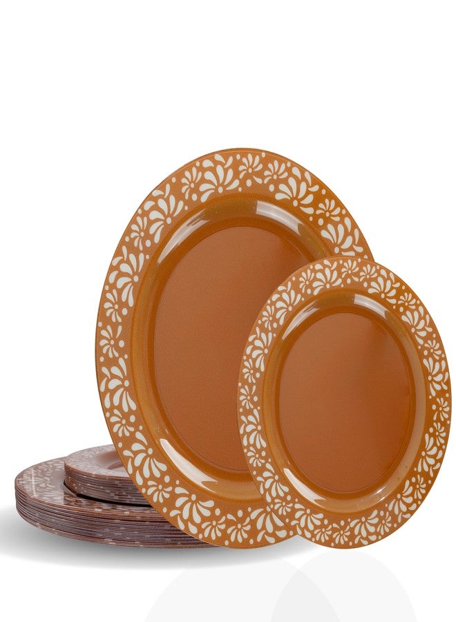 U-QE 20 Pcs Plastic Mexican Plates - Cielito Lindo Baby Shower Plates Cielito Lindo Party Decoration - 10.25" Dinner & 7.5" Dessert Plastic Platos De Barro Mexicanos - Image 1