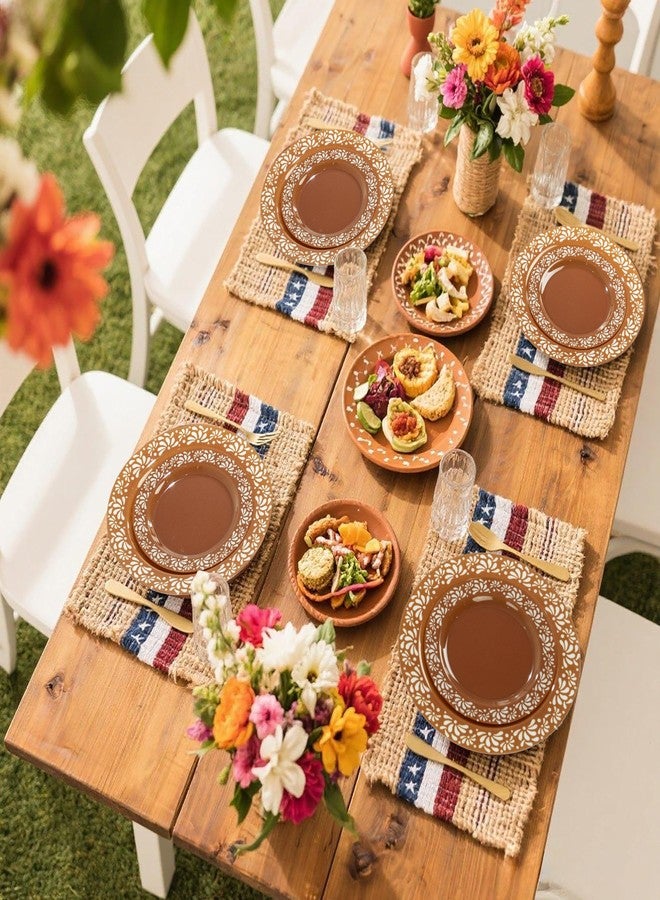 U-QE 20 Pcs Plastic Mexican Plates - Cielito Lindo Baby Shower Plates Cielito Lindo Party Decoration - 10.25" Dinner & 7.5" Dessert Plastic Platos De Barro Mexicanos - Image 4