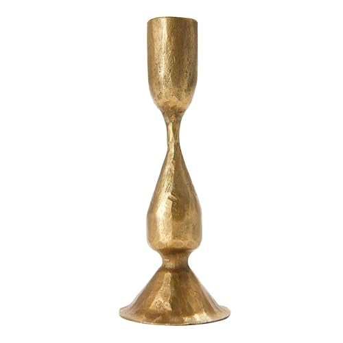 Creative Co-Op Round Hand-Forged Metal Taper Holder, Antique Brass Finish - Image 4