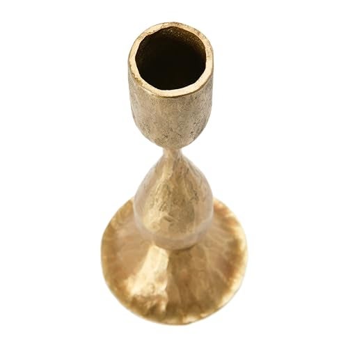 Creative Co-Op Round Hand-Forged Metal Taper Holder, Antique Brass Finish - Image 5