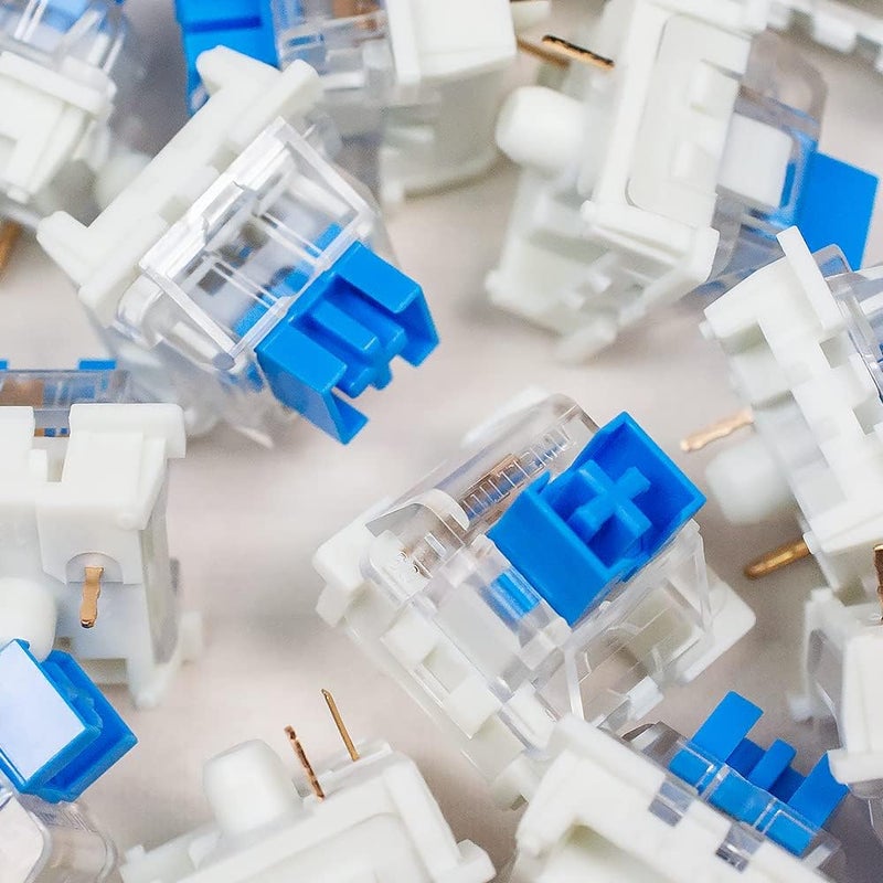 MarsHopper OUTEMU Blue Switch 3-Pin Key Switch Replacemen - Cherry MX Equivalent DIY Replaceable Switches for Mechanical Gaming Keyboards(90PCS) - Image 1