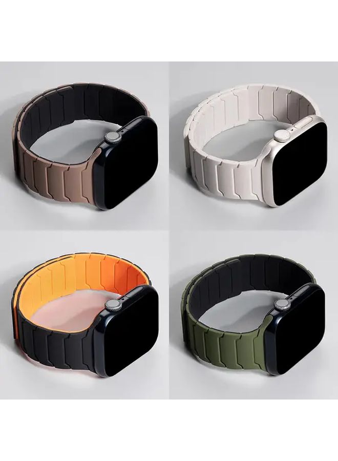 Light Peach Pink Magnetic Silicone Bracelet for Smartwatch 38 40 41 42mm - Image 1