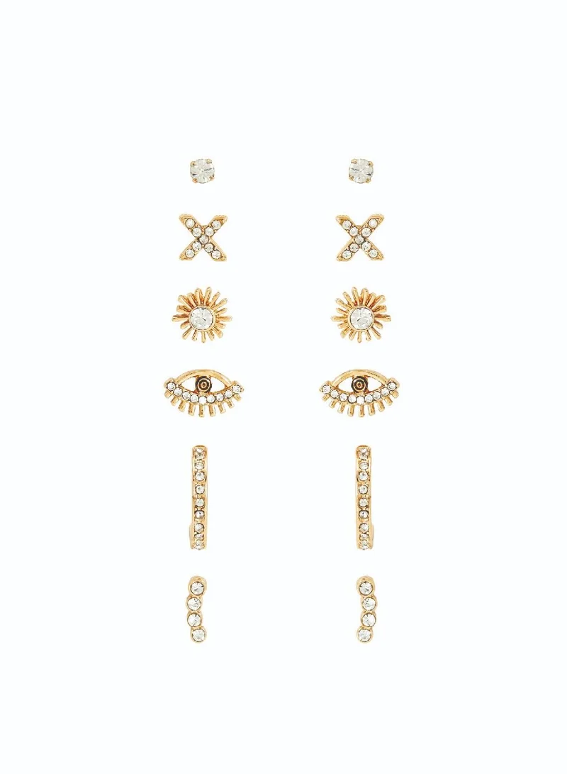 AMICA Stone Studded Set of 6 Earrings