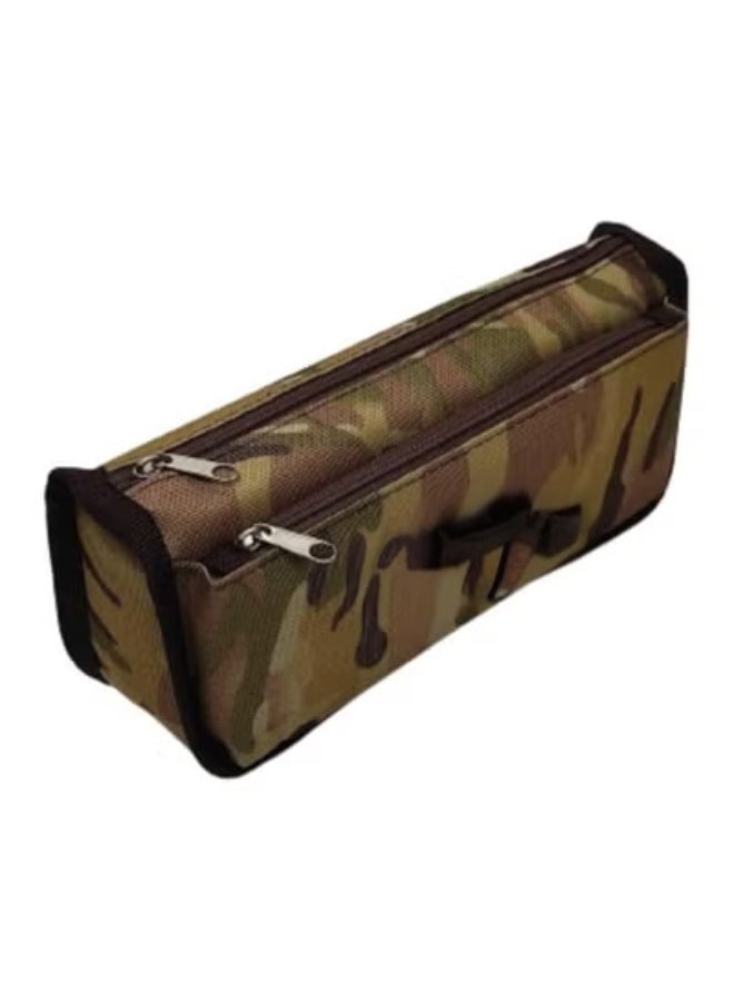 Canvas Pencil Case Double Zipper Large Capacity Desktop Storage Bag Kids Pencil Case Rough Enough for Big Boys Girls Kids, Camouflage,, Classic (Camo(Beige) - Image 2