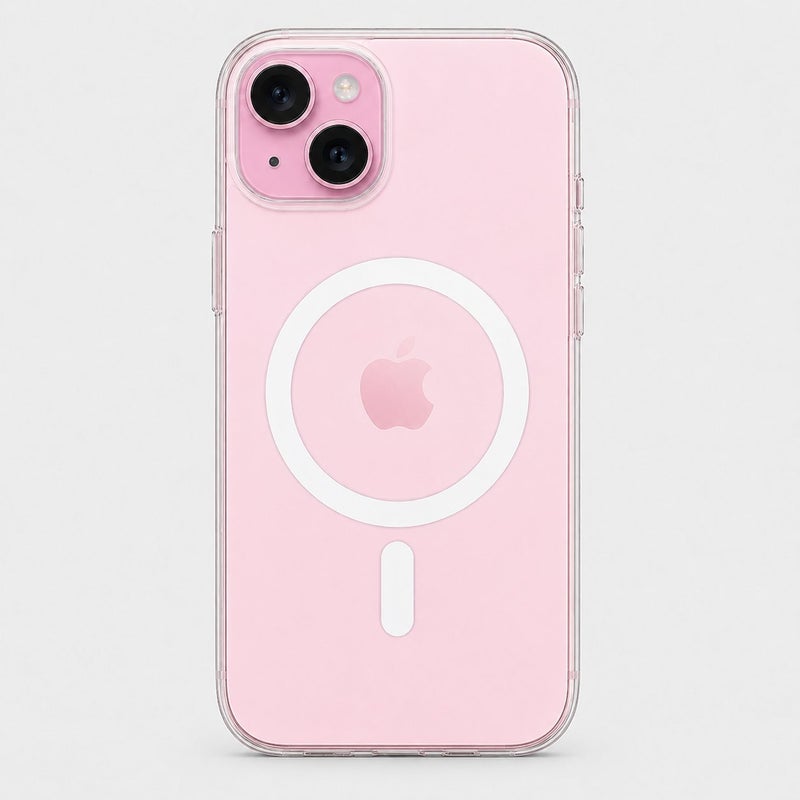 MagSafe Compatible Clear Case for iPhone 15, Transparent Magnetic Ring TPU Cover with Raised Camera & Screen Protection - Image 2