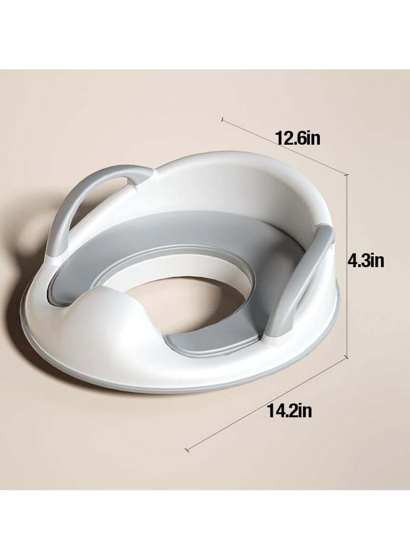 NNEWVANTE Baby Toddler Potty Training Toilet Seat for Boys and Girls with Handles| Child Kids Potty Seat Toilet Seat Attachment| Safe Urine Guard Non-Slip Rubber Rim| Fits Round & Oval Toilets - Image 2
