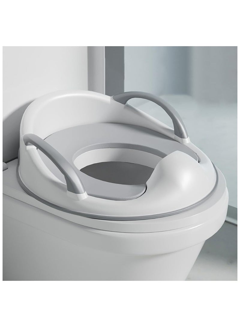 NNEWVANTE Baby Toddler Potty Training Toilet Seat for Boys and Girls with Handles| Child Kids Potty Seat Toilet Seat Attachment| Safe Urine Guard Non-Slip Rubber Rim| Fits Round & Oval Toilets - Image 1