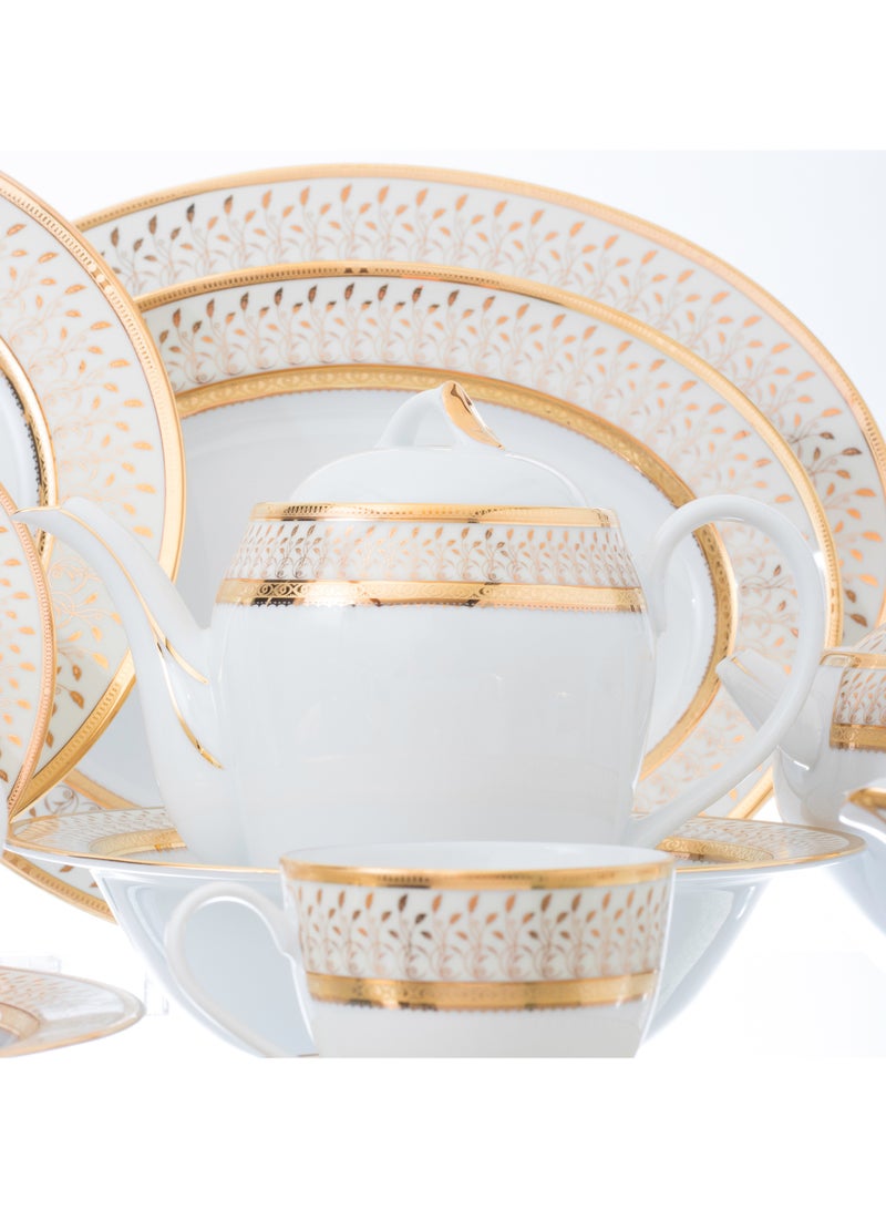 هيك طقم سفرة بورسلين ياماسين ياباني مطلي بالذهب 95 قطعة - Image 2