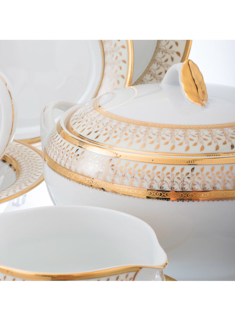 هيك طقم سفرة بورسلين ياماسين ياباني مطلي بالذهب 95 قطعة - Image 3