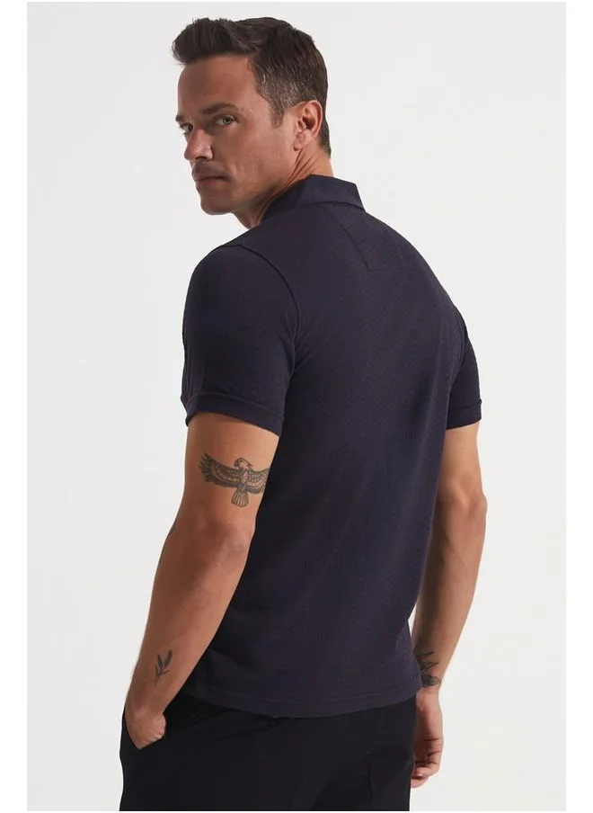 JUNE June Men's Textured Zipper Collar Tshirt