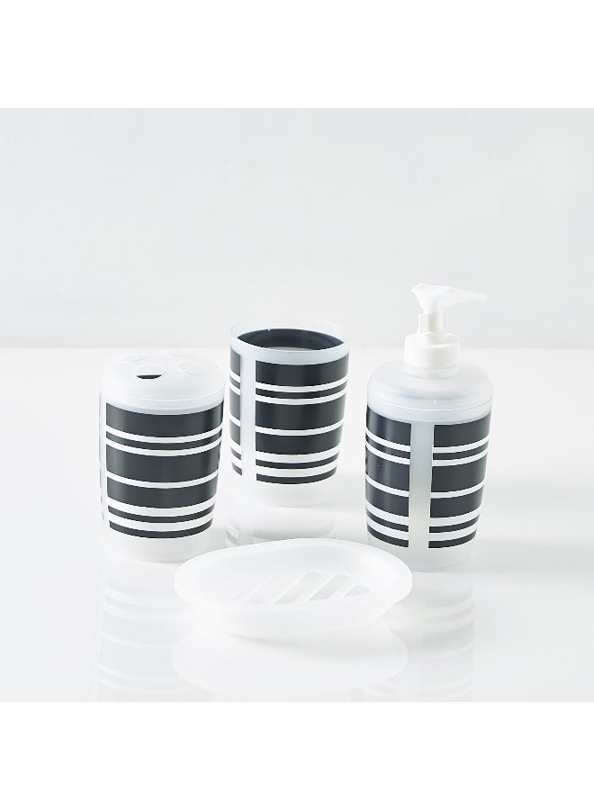 Home Box 4-Piece Striped Bath Accessories Set - Image 4