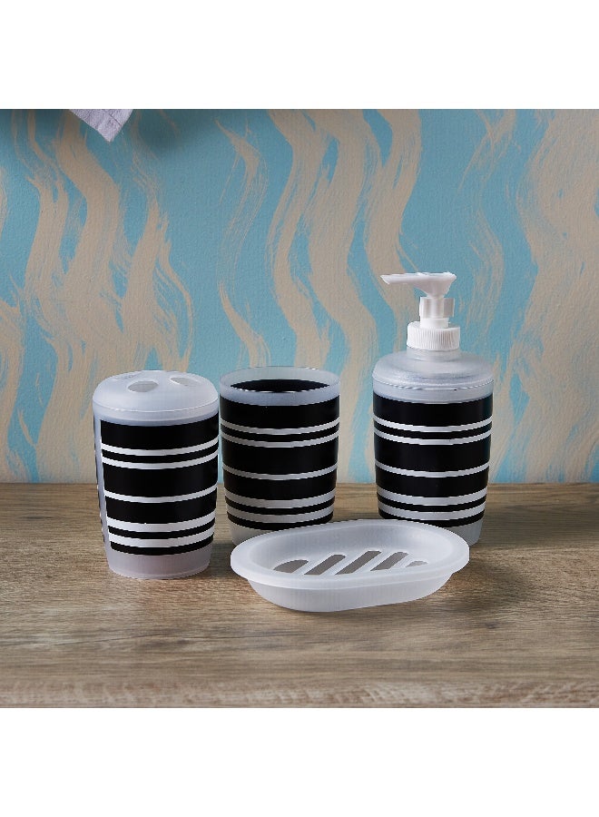 Home Box 4-Piece Striped Bath Accessories Set - Image 1